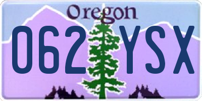OR license plate 062YSX