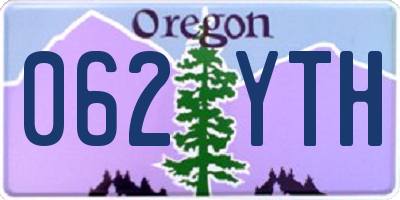 OR license plate 062YTH