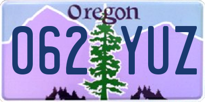 OR license plate 062YUZ
