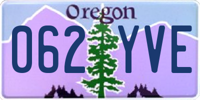 OR license plate 062YVE