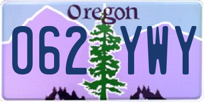 OR license plate 062YWY