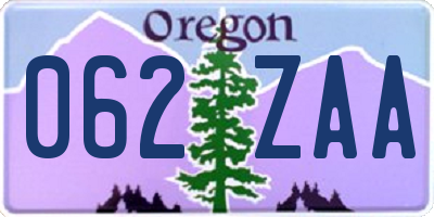OR license plate 062ZAA