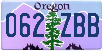 OR license plate 062ZBB