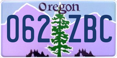 OR license plate 062ZBC