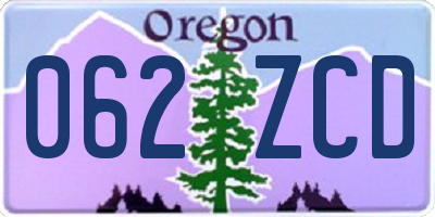 OR license plate 062ZCD