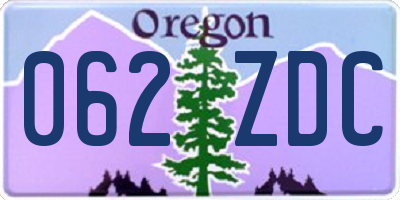 OR license plate 062ZDC