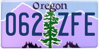 OR license plate 062ZFE