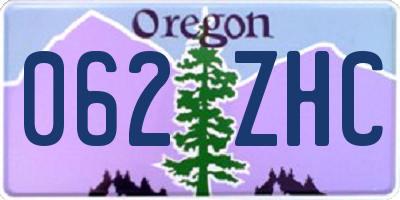 OR license plate 062ZHC