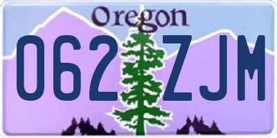 OR license plate 062ZJM