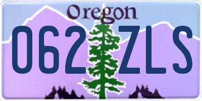 OR license plate 062ZLS