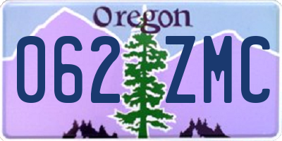 OR license plate 062ZMC