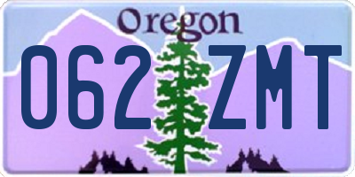 OR license plate 062ZMT