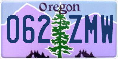 OR license plate 062ZMW
