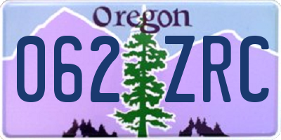 OR license plate 062ZRC