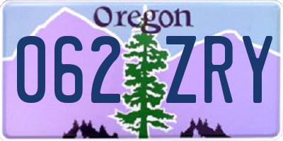 OR license plate 062ZRY