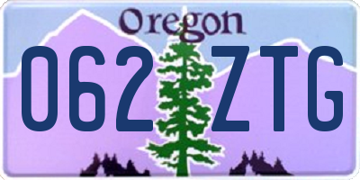 OR license plate 062ZTG