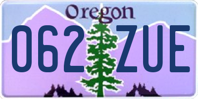 OR license plate 062ZUE