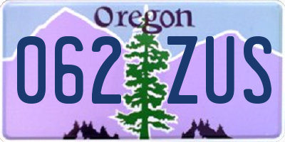 OR license plate 062ZUS