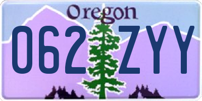 OR license plate 062ZYY