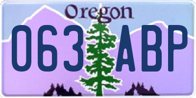 OR license plate 063ABP