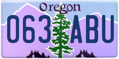 OR license plate 063ABU