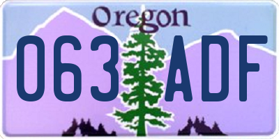 OR license plate 063ADF