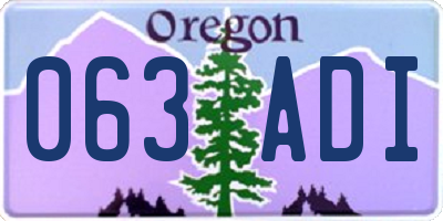 OR license plate 063ADI
