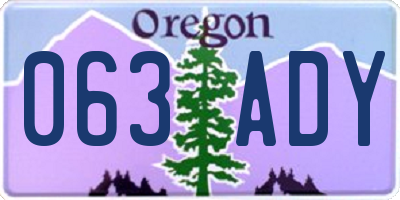 OR license plate 063ADY