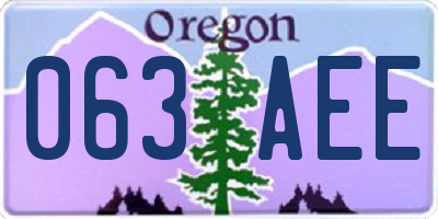 OR license plate 063AEE