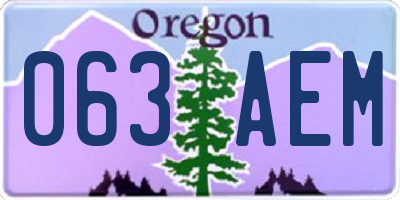 OR license plate 063AEM
