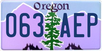 OR license plate 063AEP