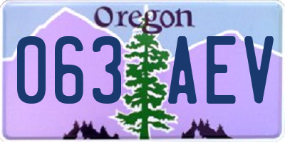 OR license plate 063AEV