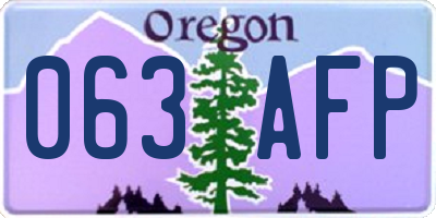 OR license plate 063AFP