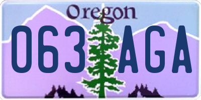 OR license plate 063AGA