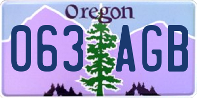 OR license plate 063AGB