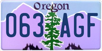 OR license plate 063AGF