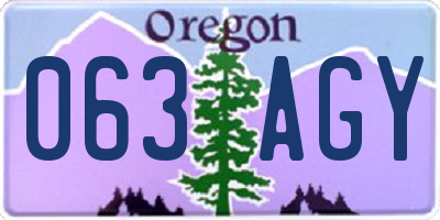 OR license plate 063AGY