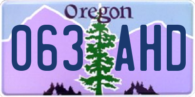OR license plate 063AHD