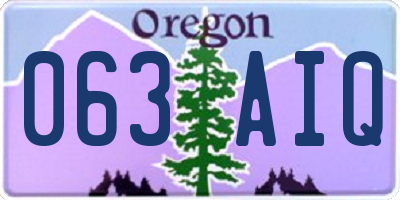 OR license plate 063AIQ