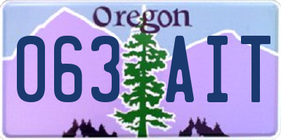 OR license plate 063AIT