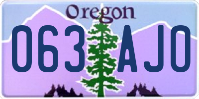 OR license plate 063AJO