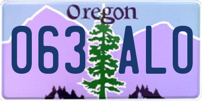 OR license plate 063ALO
