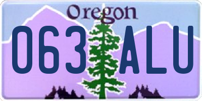 OR license plate 063ALU