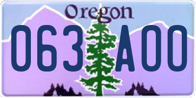 OR license plate 063AOO