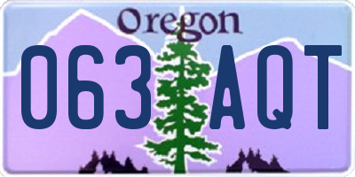 OR license plate 063AQT