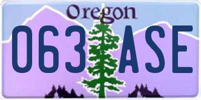 OR license plate 063ASE