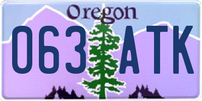 OR license plate 063ATK