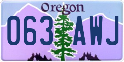 OR license plate 063AWJ