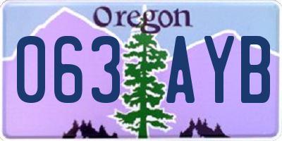 OR license plate 063AYB