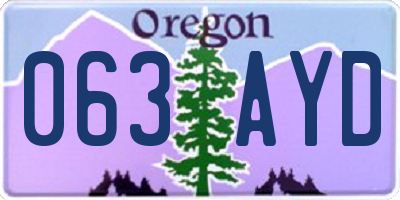 OR license plate 063AYD
